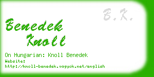benedek knoll business card